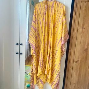Hand Tie dyed kimono jacket , Boho,beach cover up,